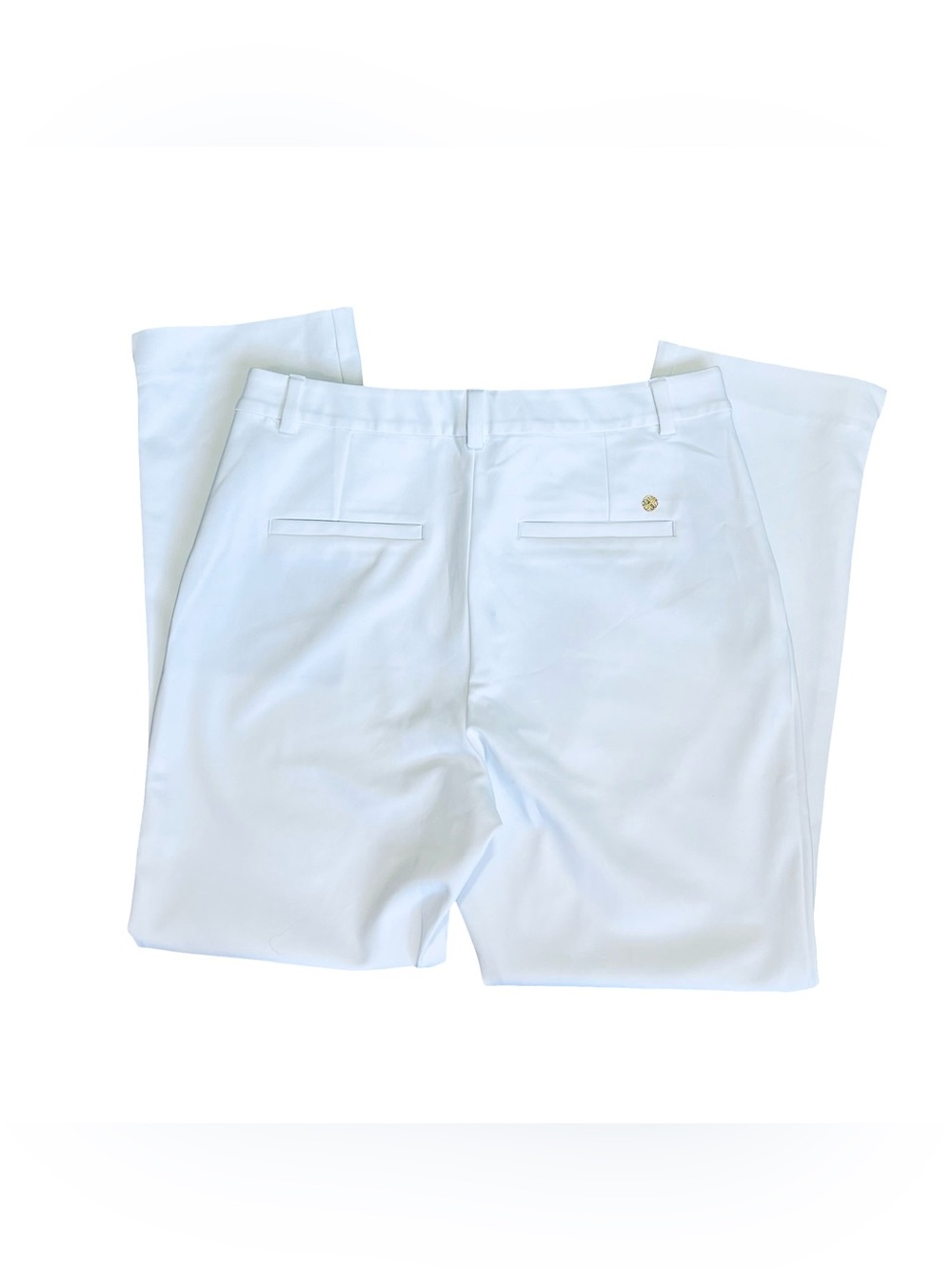 Lilly Pulitzer Women’s 12 White Luxetic Pants Ana High Rise Straight Leg Ankle - Picture 8 of 16